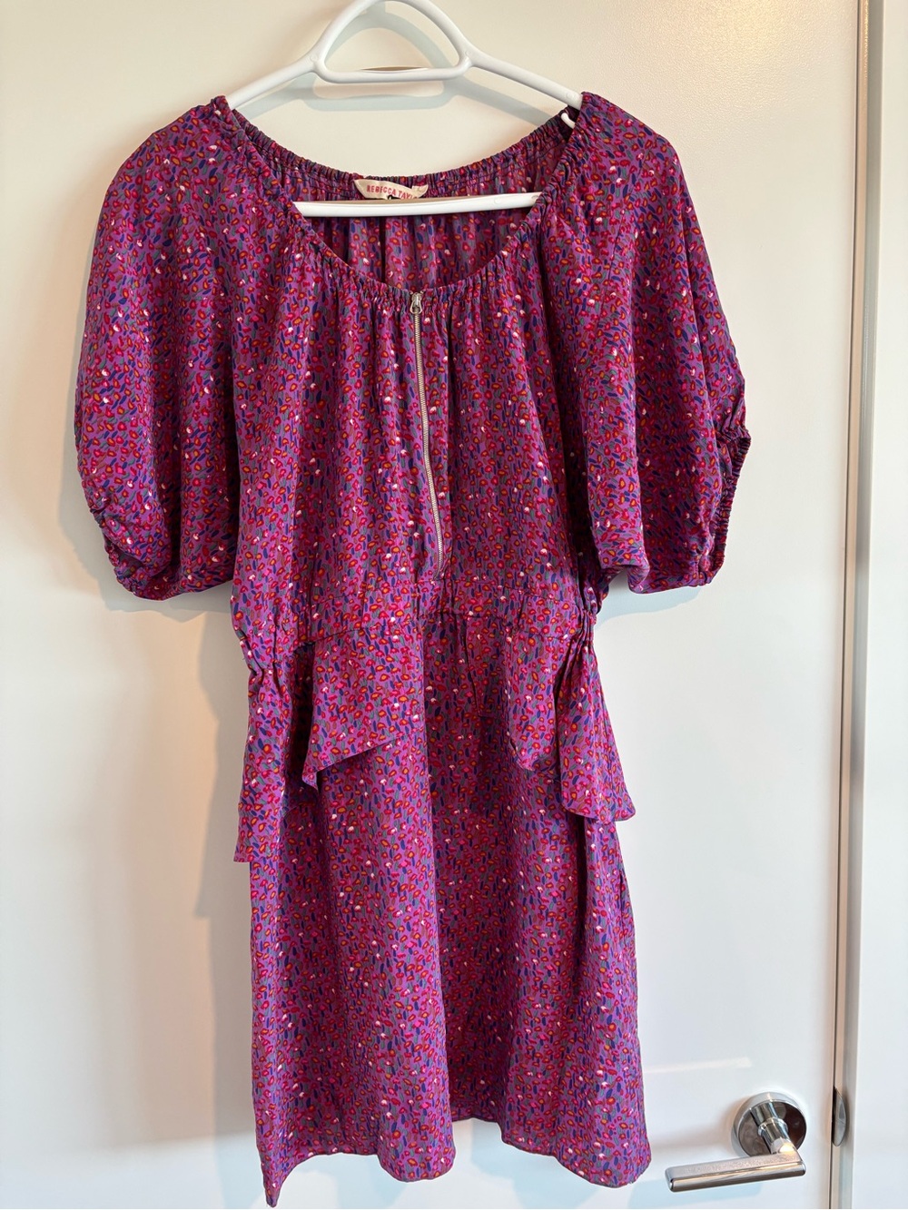 Rebecca Taylor Purple silk  Floral Mini Dress
